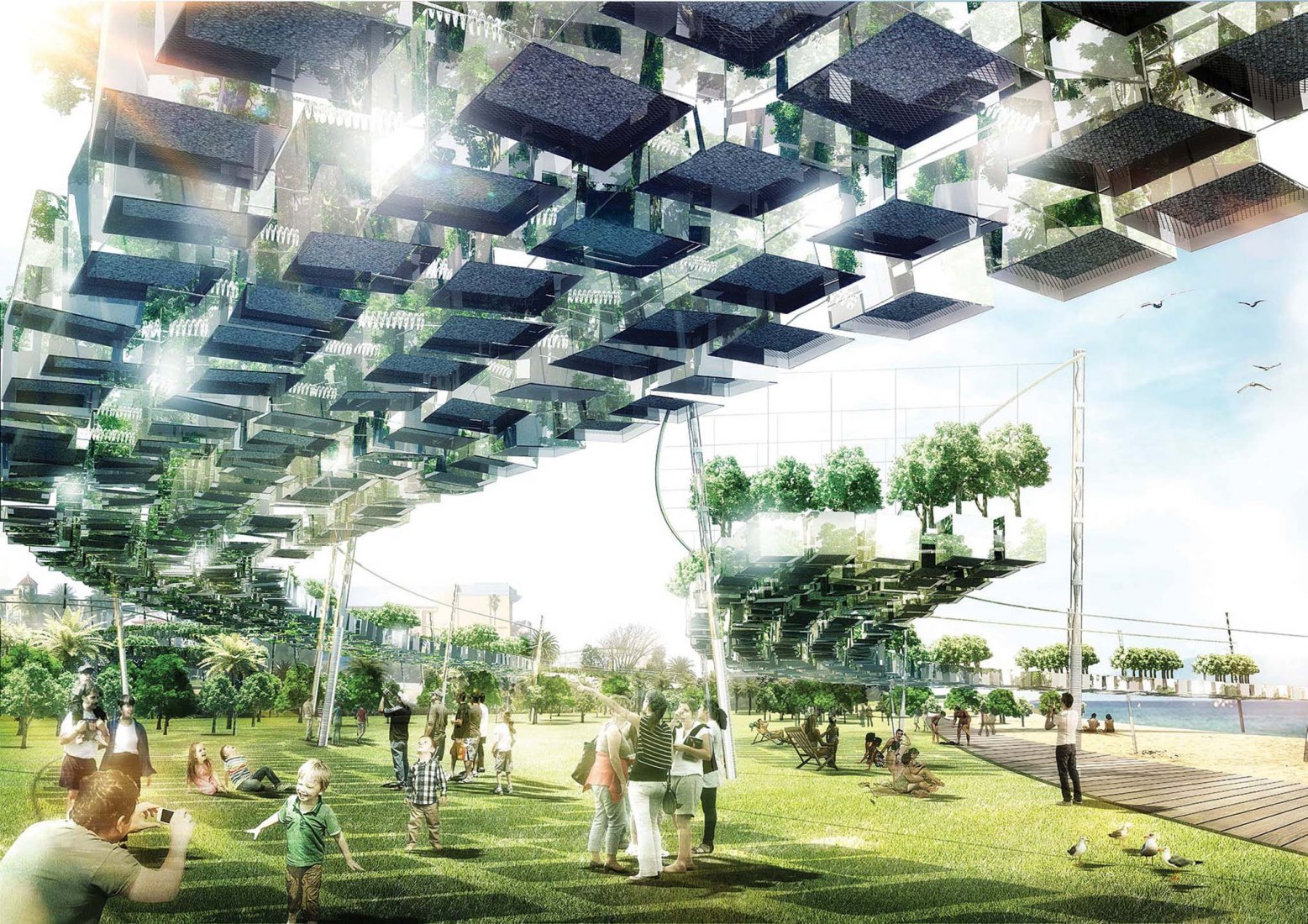 2000 MURNONGS Artist Team: Azin Emam Pour, Xiao Lin, Qidi Li Energy Technologies: spring-type piezoelectric generators, aerostatic flutter (Windbelt™) Annual capacity: 150MWh A submission to the 2018 Land Art Generator Initiative design competition for Melbourne.