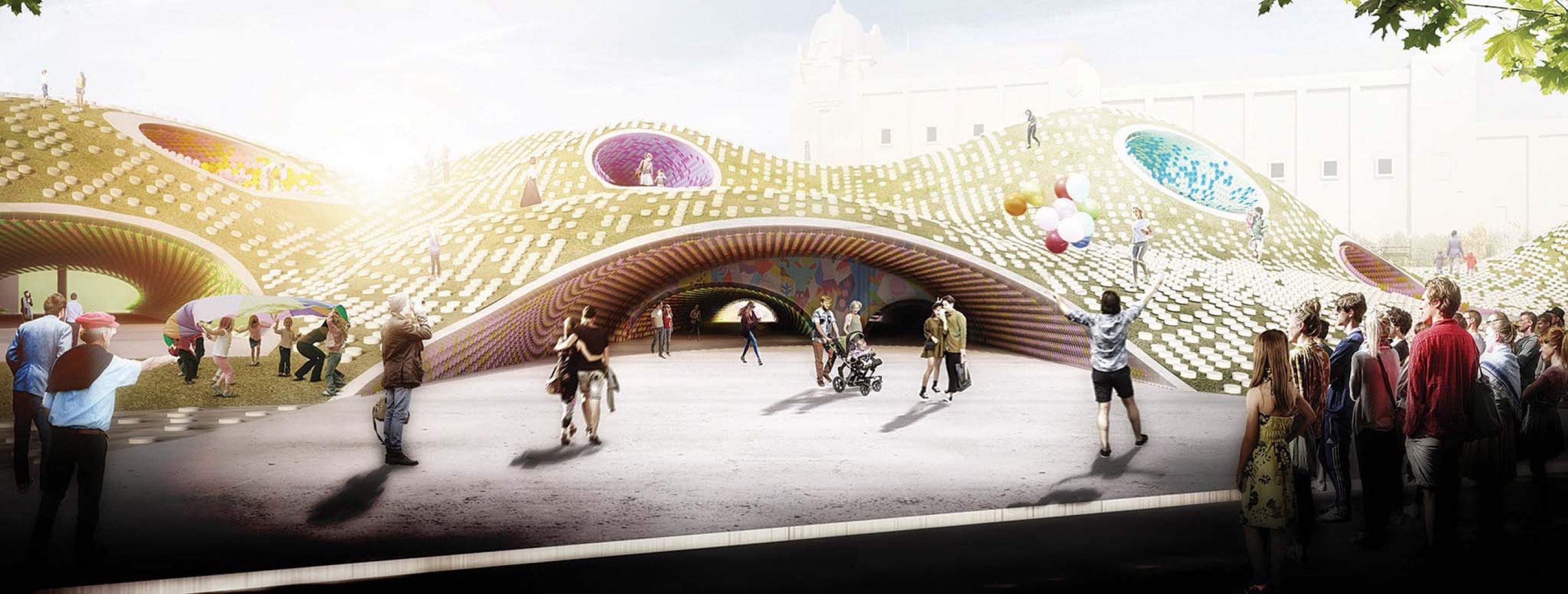 “Wind Blossom”, A submission to the Land Art Generator Initiative (LAGI) 2018 Competition for Melbourne. TEAM: Joo Hyung Oh, Jae Ho Yoon. TEAM LOCATION: Glendale, CA, USA. ENERGY TECHNOLOGIES: micro wind turbines, kinetic energy harvesting pavers. ANNUAL CAPACITY: 960 MWh