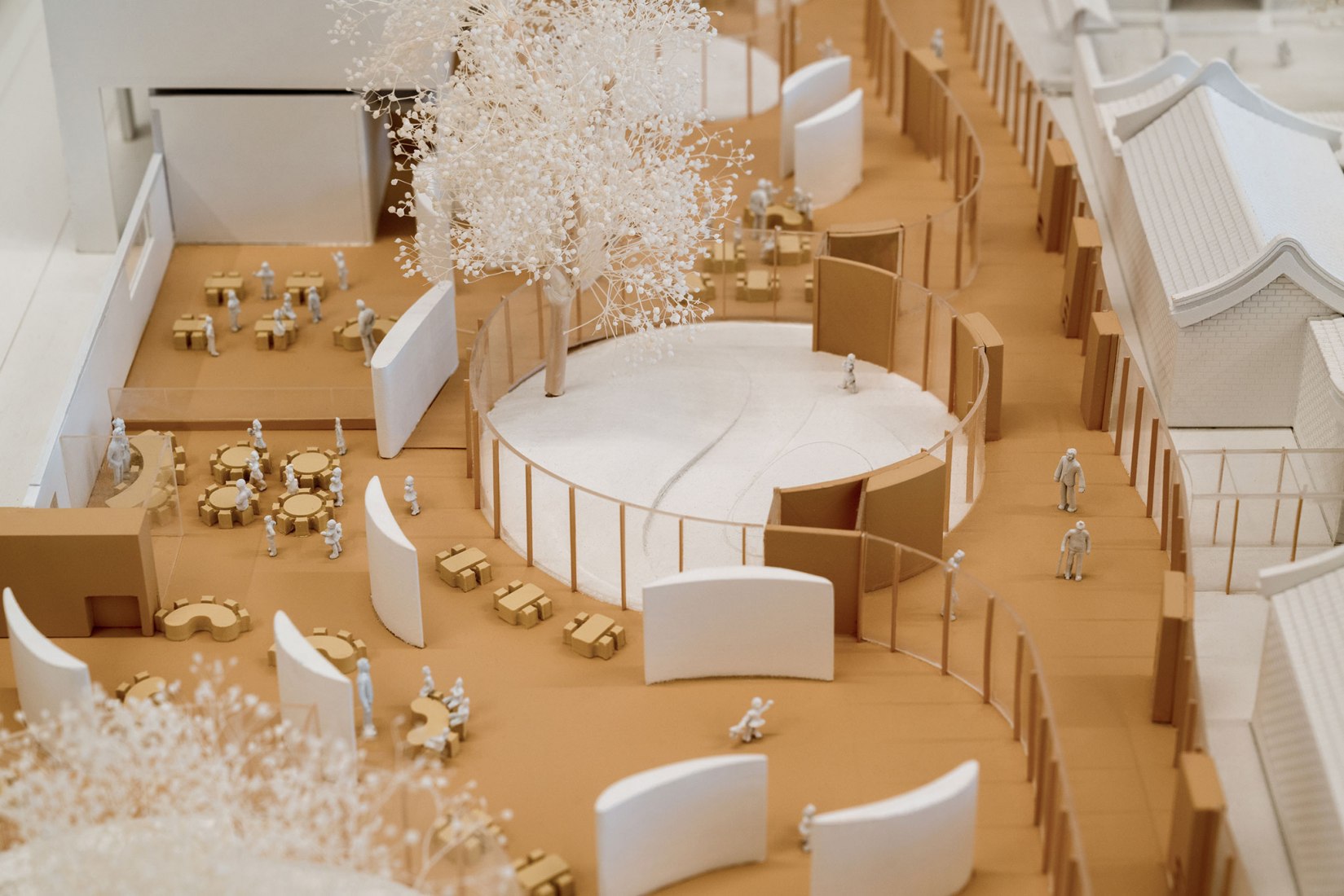 Detail. Model, ground level view. Courtyard Kindergarten by MAD Architects