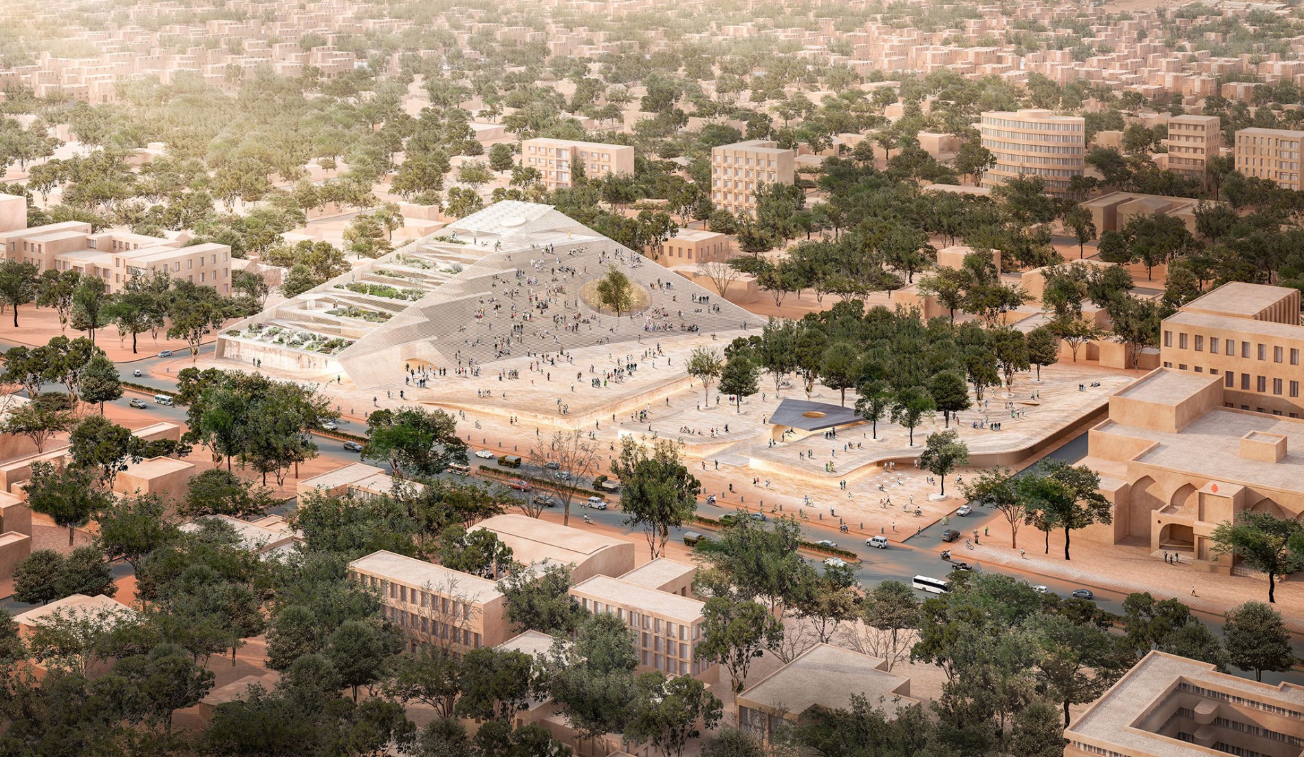 Asamblea Nacional de Burkina Faso y Parque Memorial por Diébédo Francis Kéré. Imagen cortesía de Kéré Architecture