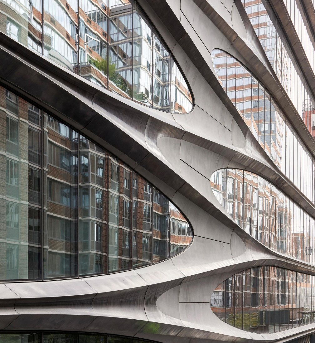 Façade detail. Zaha Hadid Architects' 520 West 28th building. Photograph by Hufton+Crow, Scott Francis 
