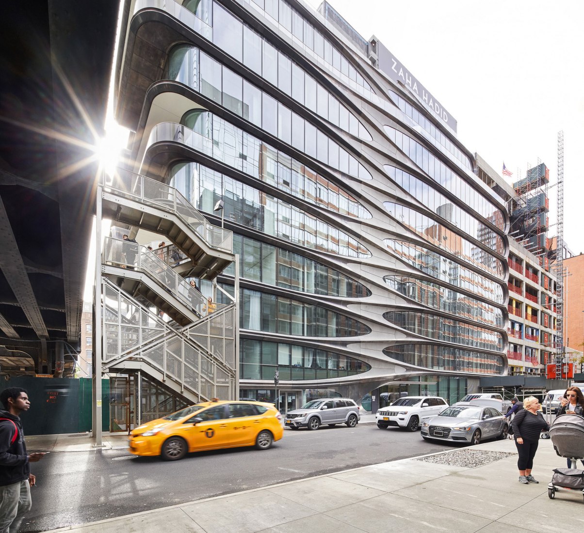 Exterior view. Zaha Hadid Architects' 520 West 28th building. Photograph by Hufton+Crow, Scott Francis 
