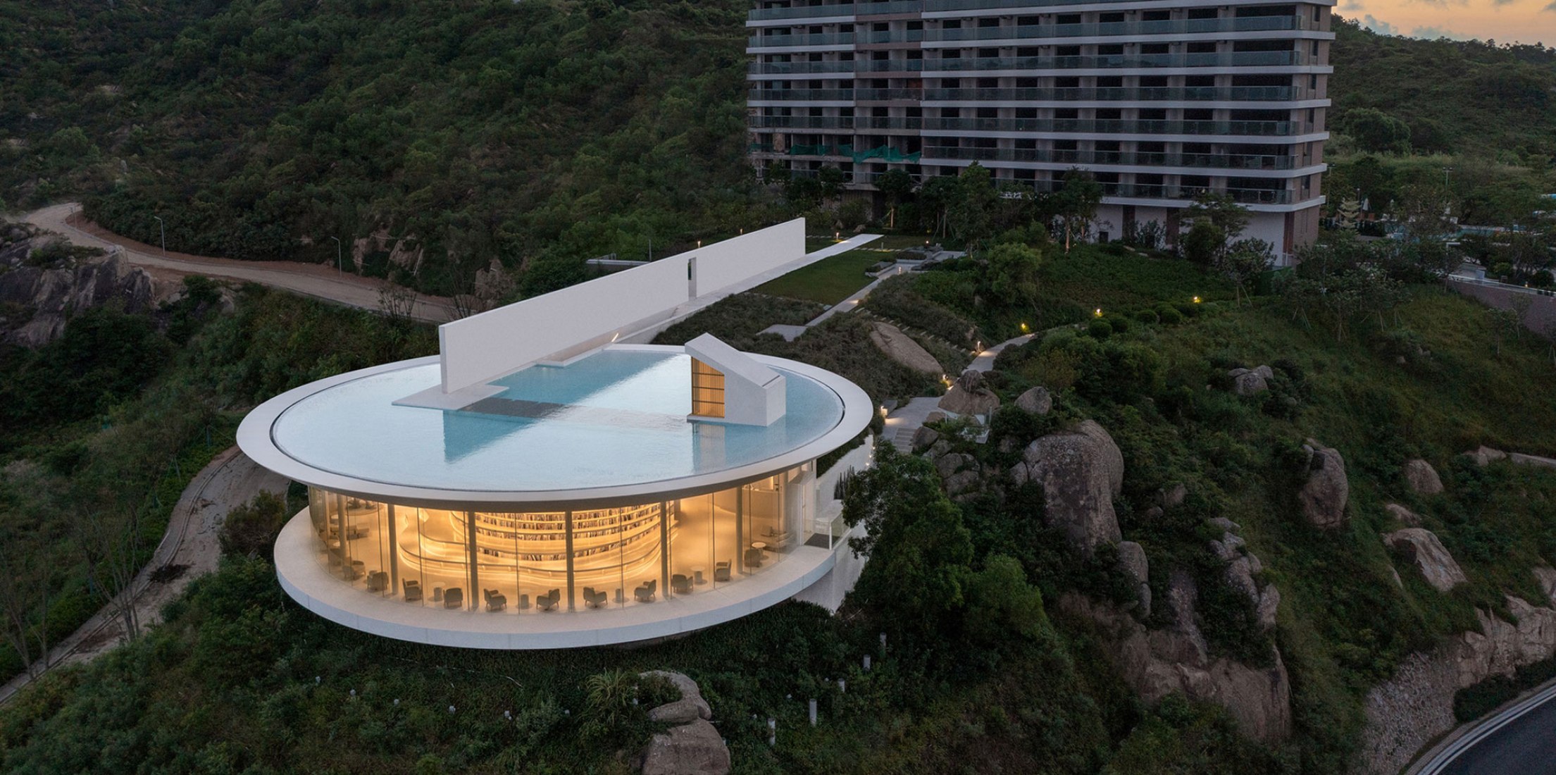 Waterfront abstraction. The Water Drop Library by 3andwich Design / He ...