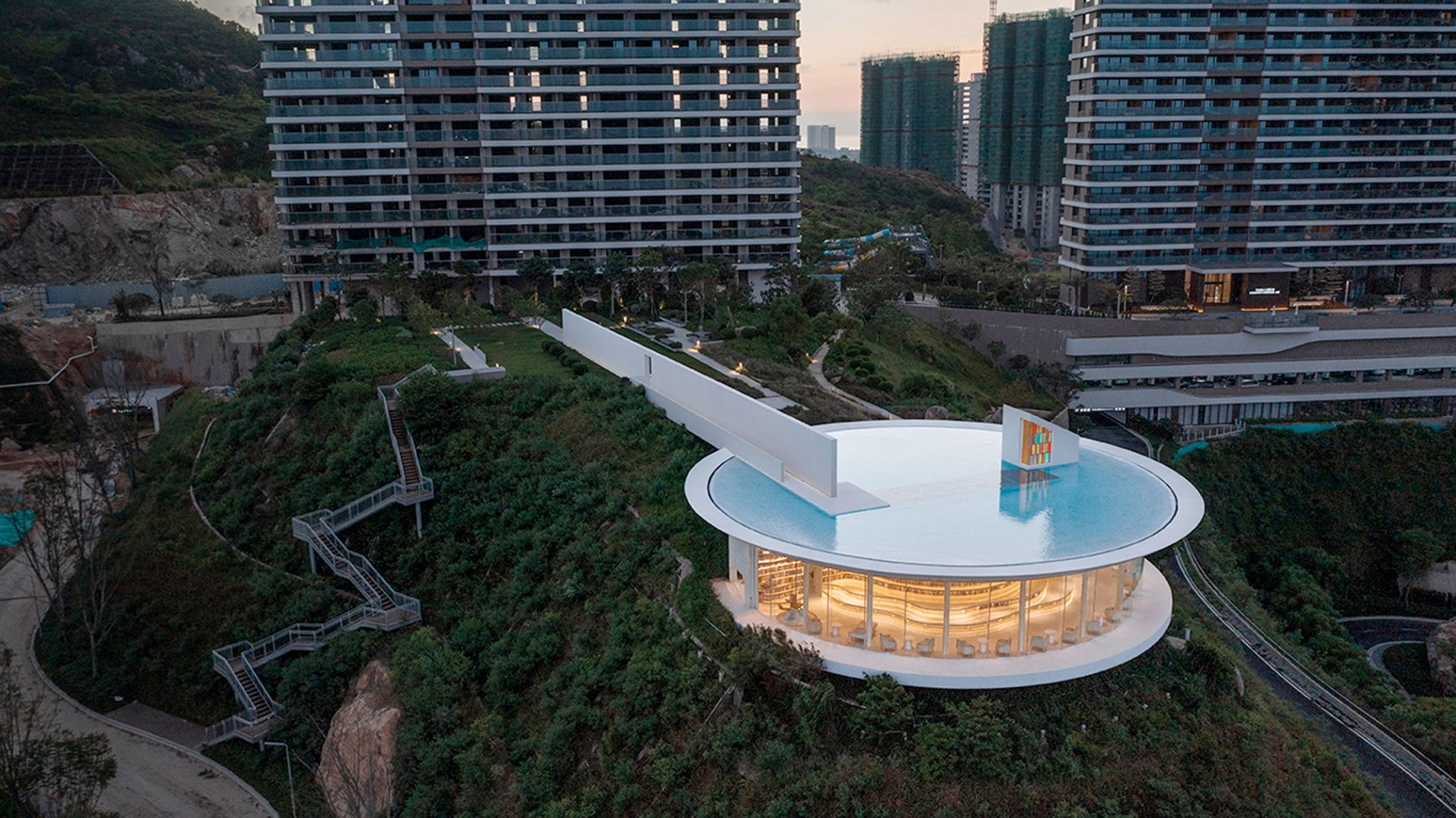 The Water Drop Library by  3andwich Design / He Wei Studio. Photograph by Weiqi Jin.