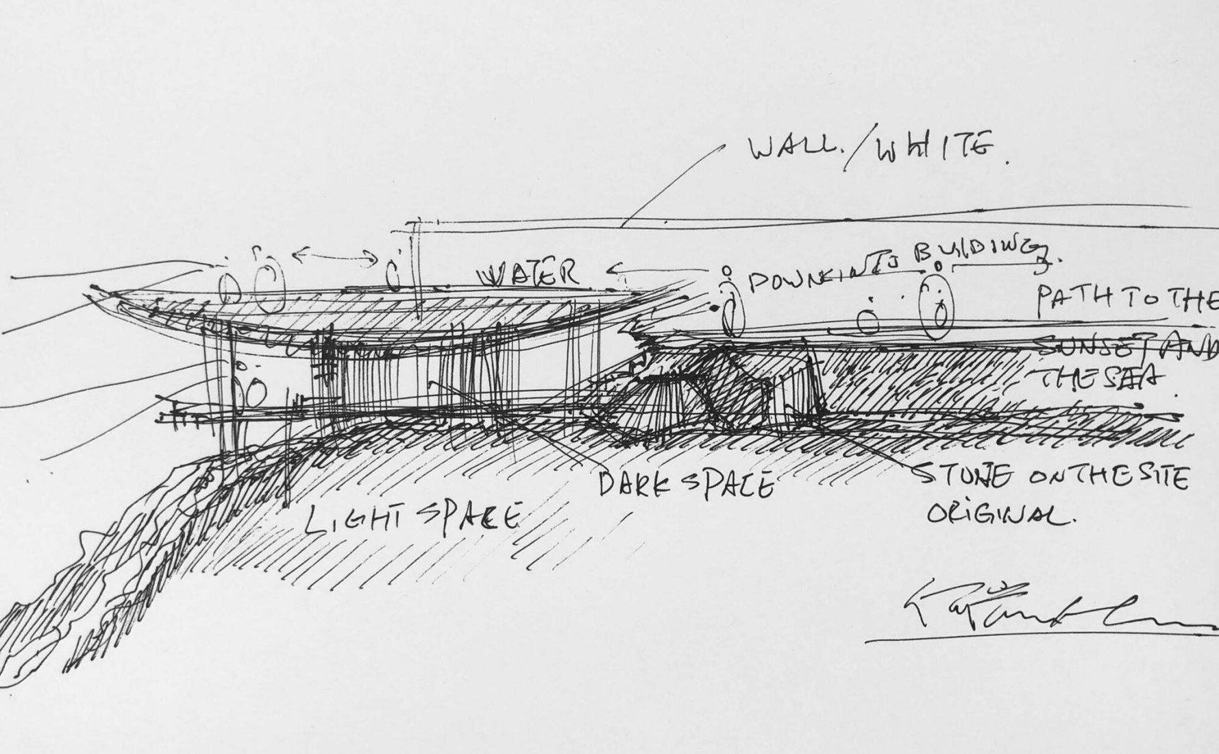 Sketch. The Water Drop Library by  3andwich Design / He Wei Studio. 