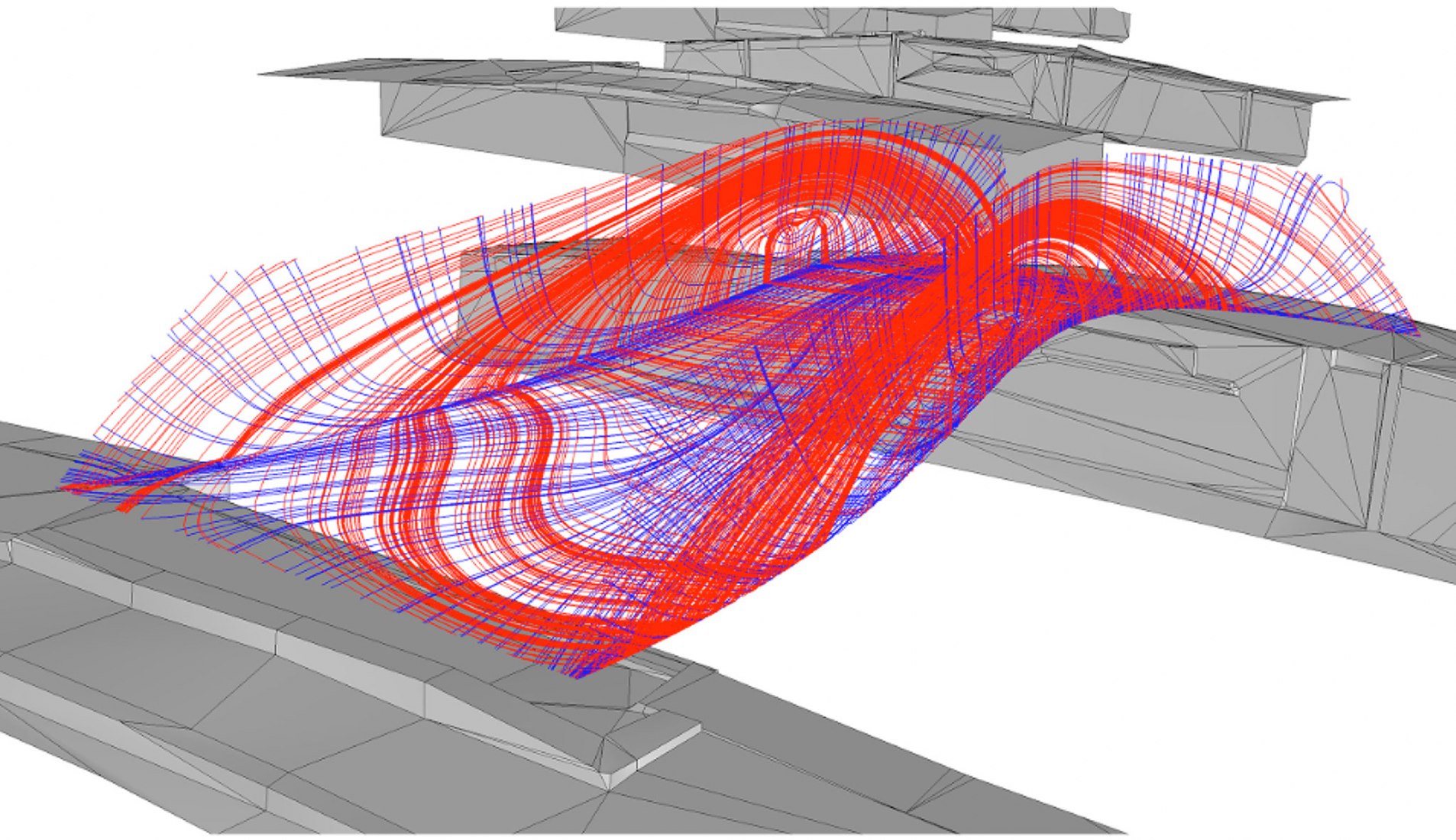 Model showing stress analysis on the bridge (image from Arup)