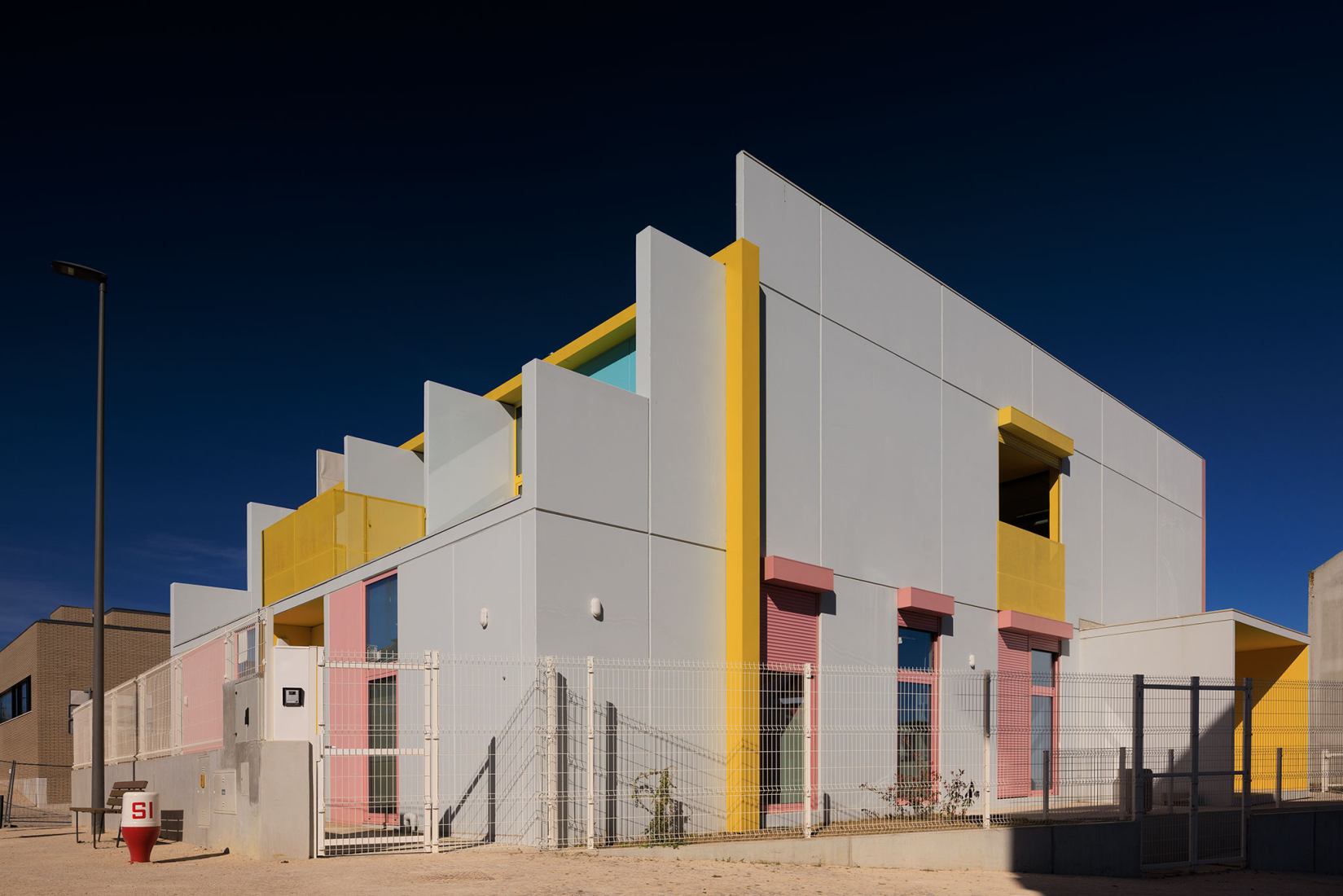 4 Modular Kindergartens by SUMMARY. Photograph by Fernando Guerra.