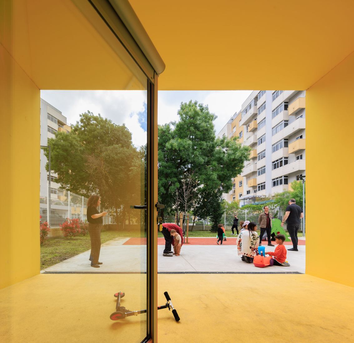 4 Modular Kindergartens by SUMMARY. Photograph by Fernando Guerra.