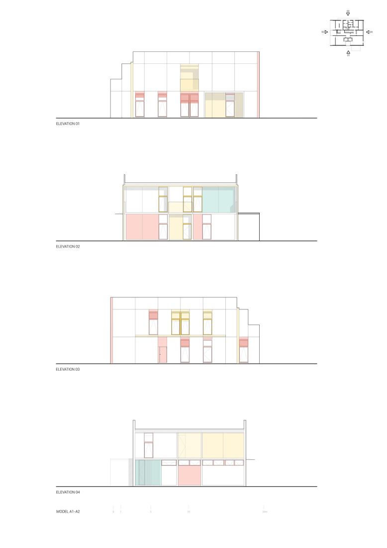 Model A1-A2. Elevations. 4 Modular Kindergartens by SUMMARY.