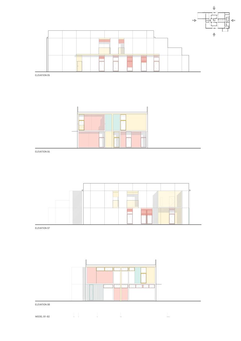 Model B1-B2. Elevations. 4 Modular Kindergartens by SUMMARY.