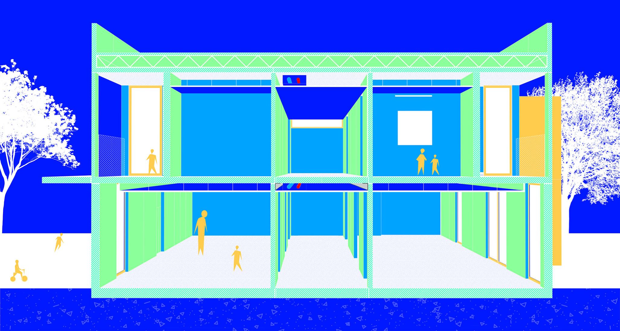 Collage. 4 Modular Kindergartens by SUMMARY.