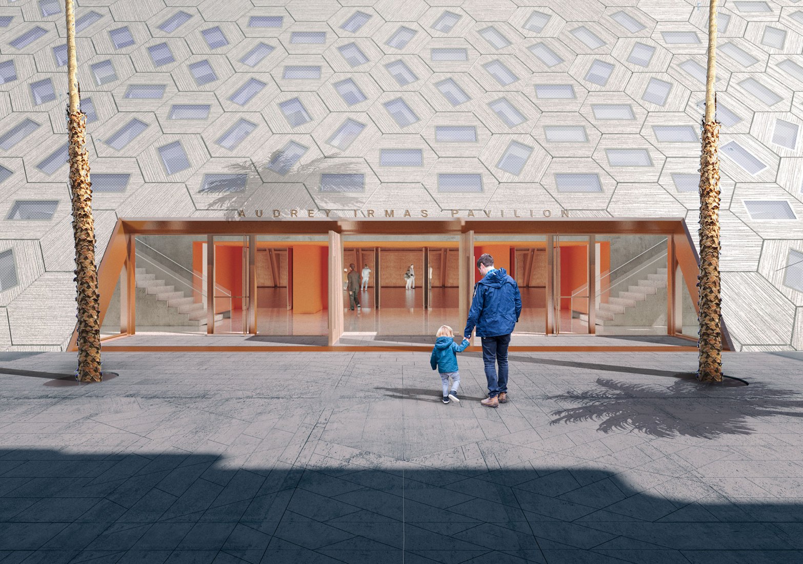 Diseño de pabellón para el templo de Wilshire Boulevard por OMA. Imagen cortesía de OMA New York