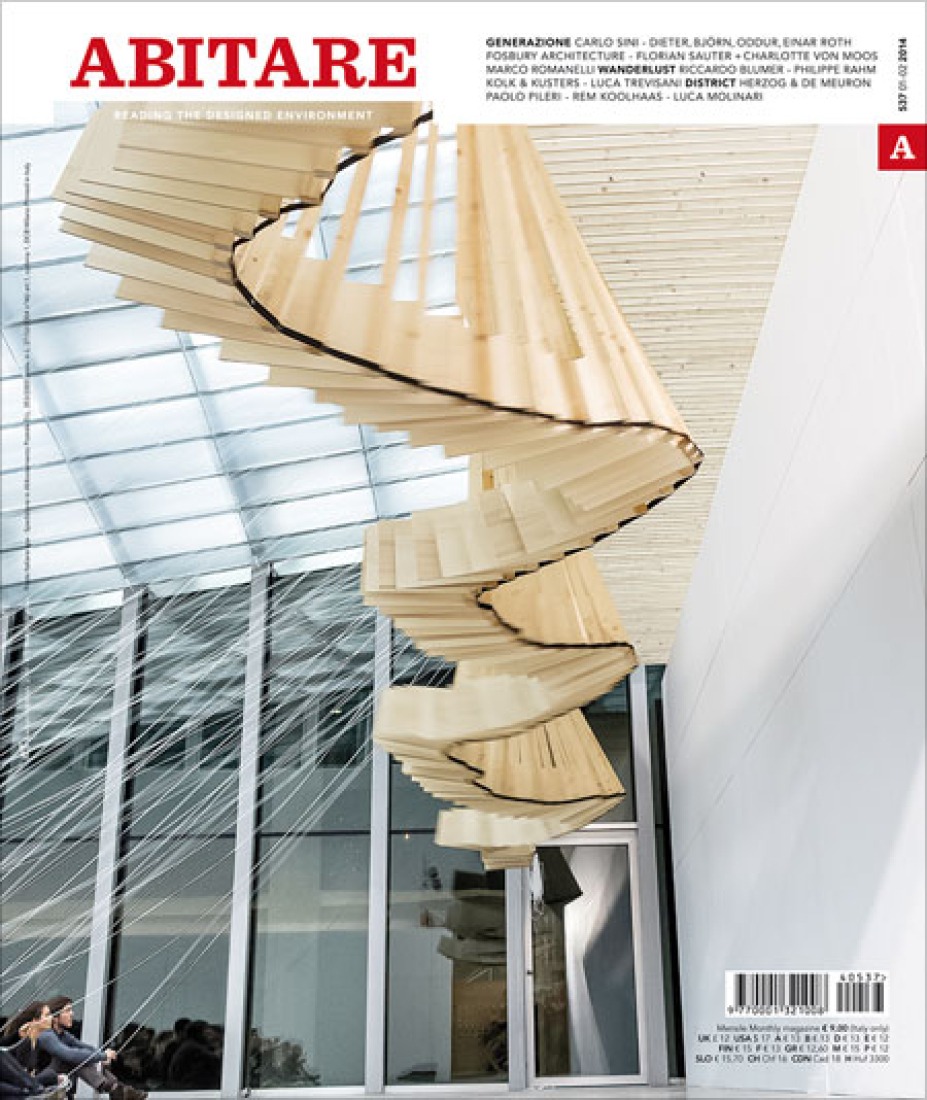 Cover. Abitare 537. Atelier Orizzontale, Riccardo Blumer’s course at Accademia di Architettura di Mendrisio-USI (photo by Luca Santiago Mora).