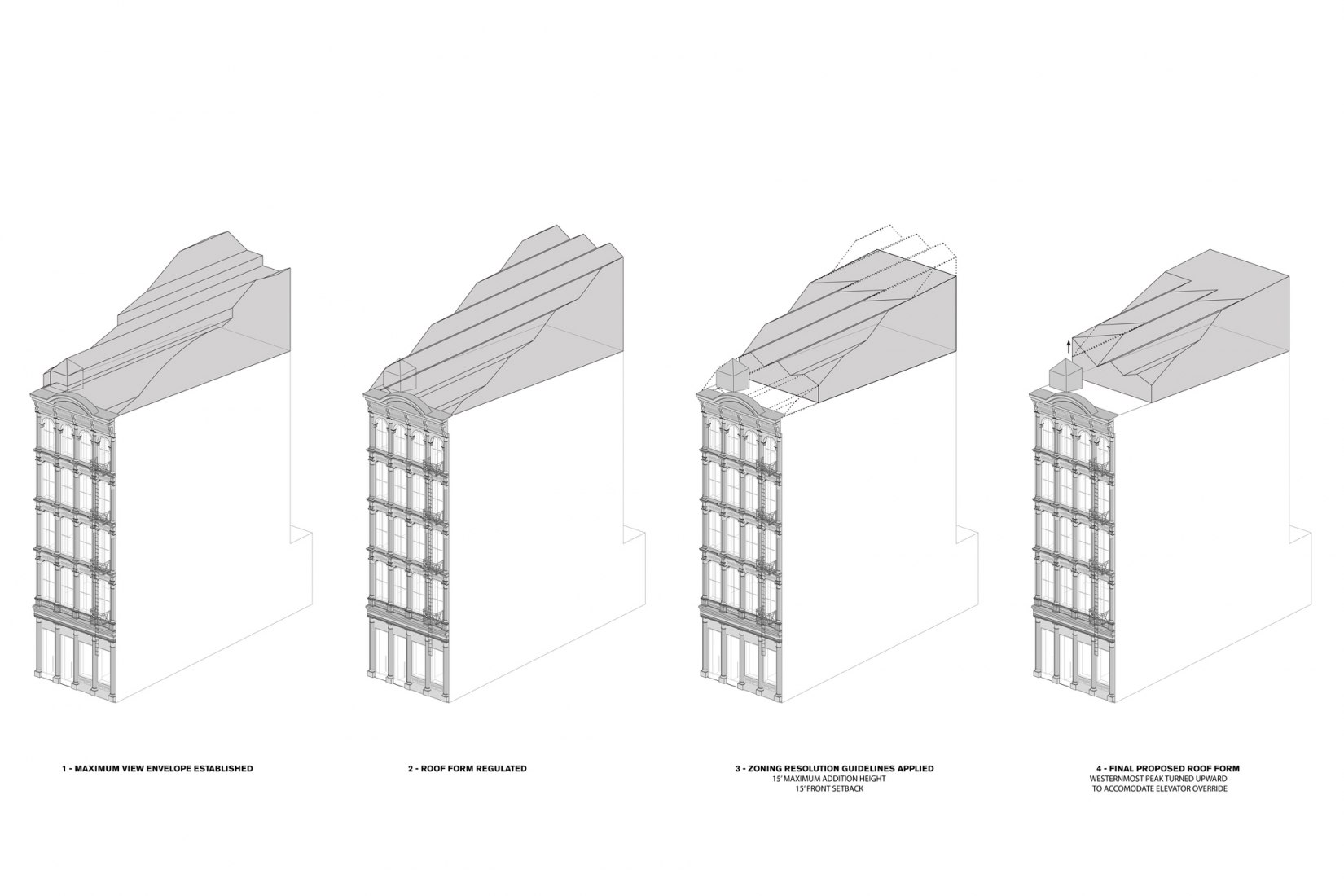 Roof evolution. Obsidian House: 93 Reade Street by WORKac. 