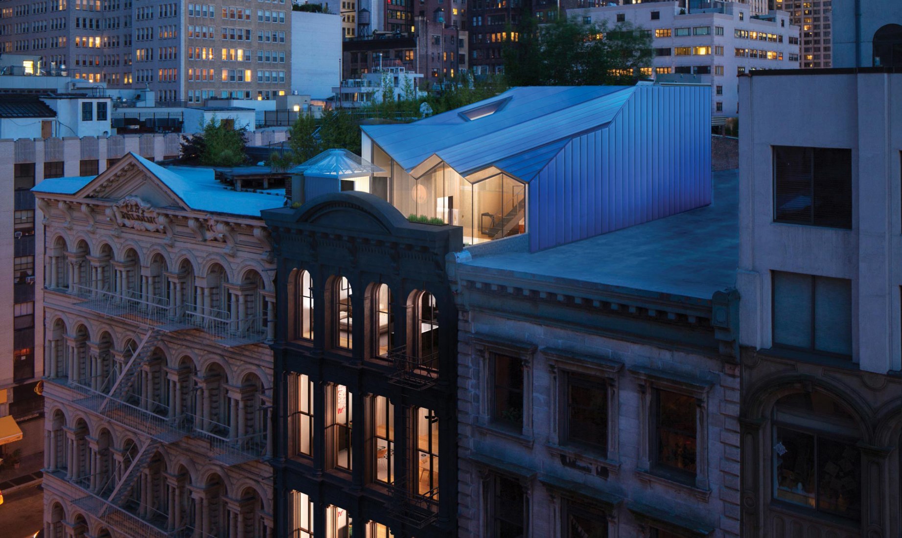 Obsidian House: 93 Reade Street by WORKac. Photography © Bruce Damonte.