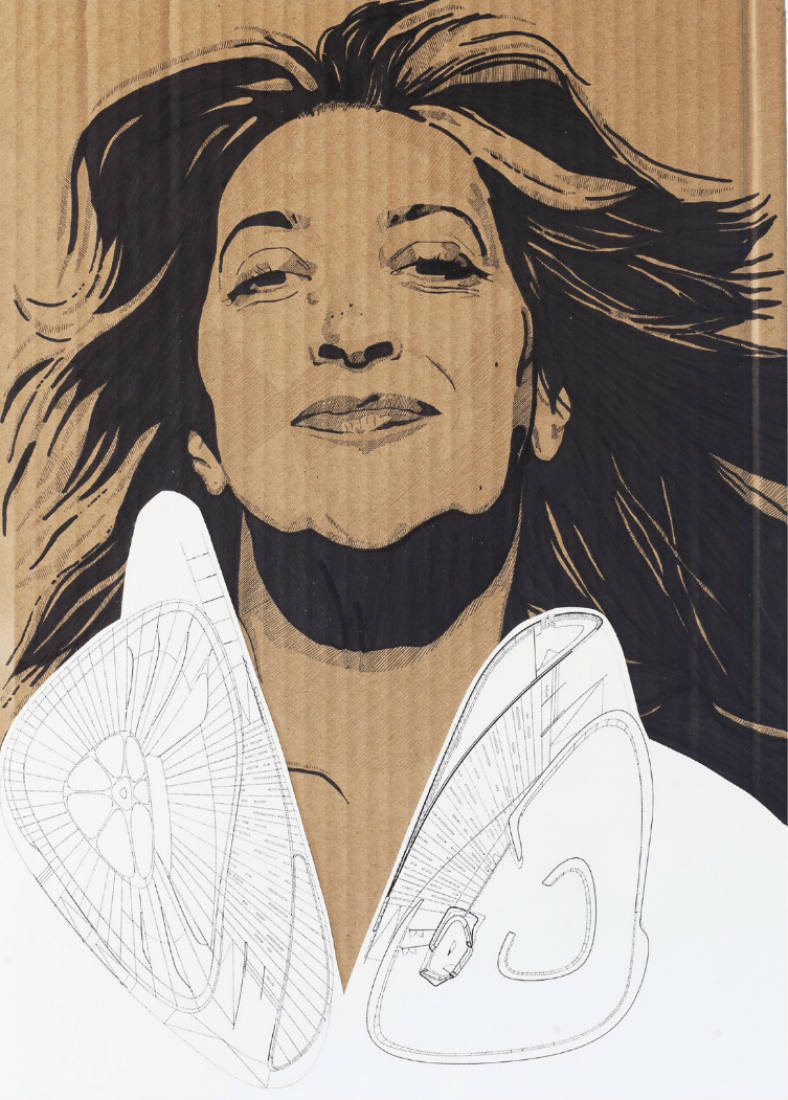 Zaha Hadid. Chanel Mobile Art. Din-A3 (297x420 mm) por Ana Cubas.
