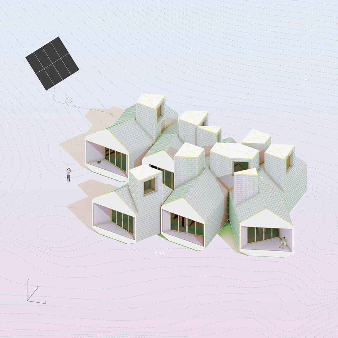 Axonométrica. Casa Element por MOS architects. Imagen © Cortesía de MOS architects. 