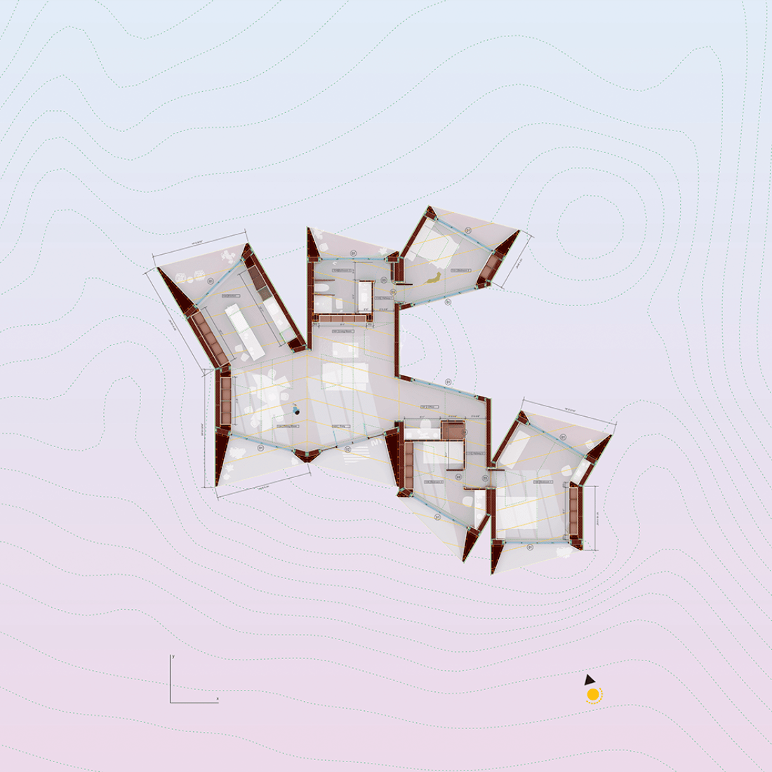 Plano de planta baja. Casa Element por MOS architects. Imagen © Cortesía de MOS architects. 