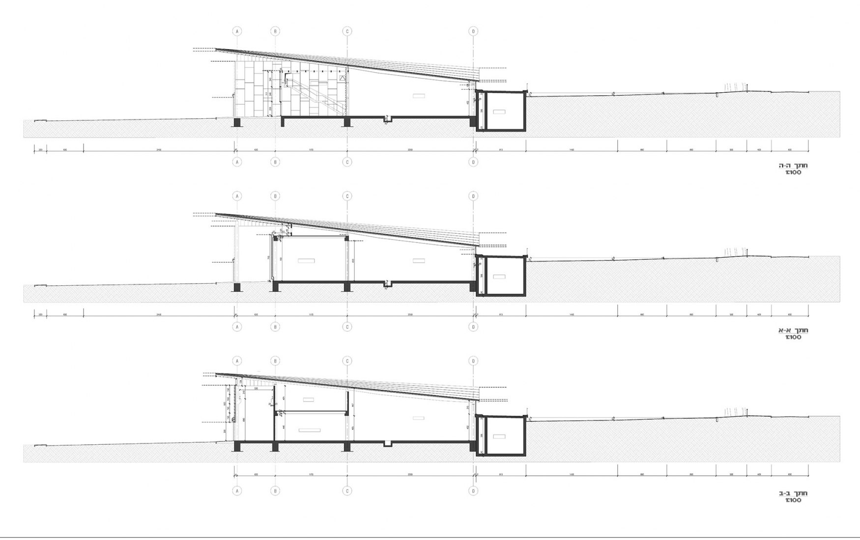 Cross sections. Sludge treatment center in Rishon LeZion by A. Lerman Architects