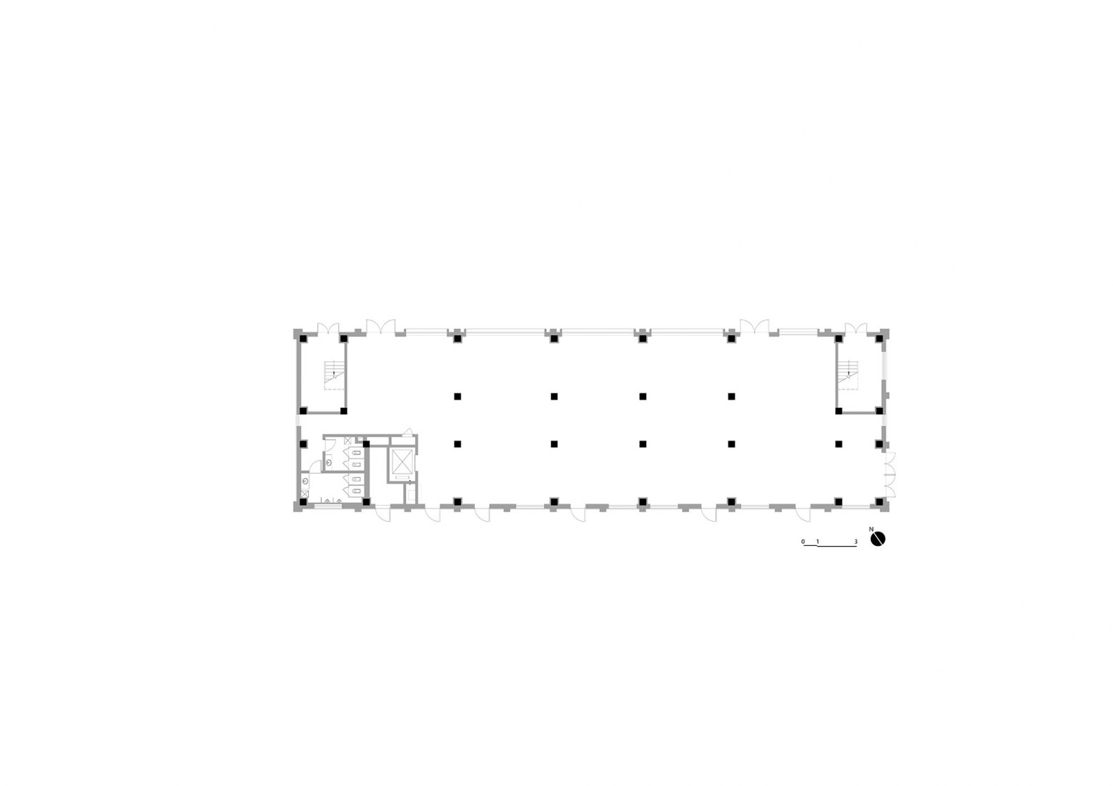 Edificio 12, planta de proyecto. Red Plum Parque Cultural y Creativo por AAarchitects & IIA Atelier