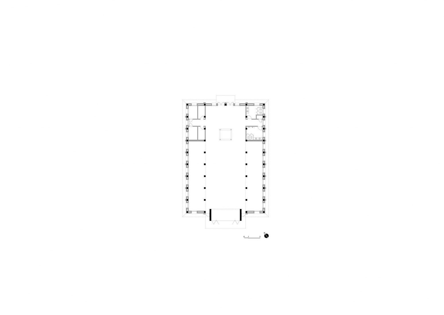 Edificio 2, planta de proyecto. Red Plum Parque Cultural y Creativo por AAarchitects & IIA Atelier