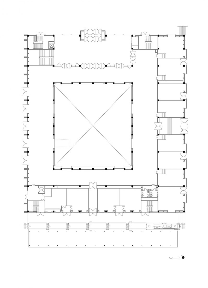 Edificio 1, planta de proyecto. Parque Cultural y Creativo Red Plum por AAarchitects & IIA Atelier. Fotografía por LOTAN Architectural.