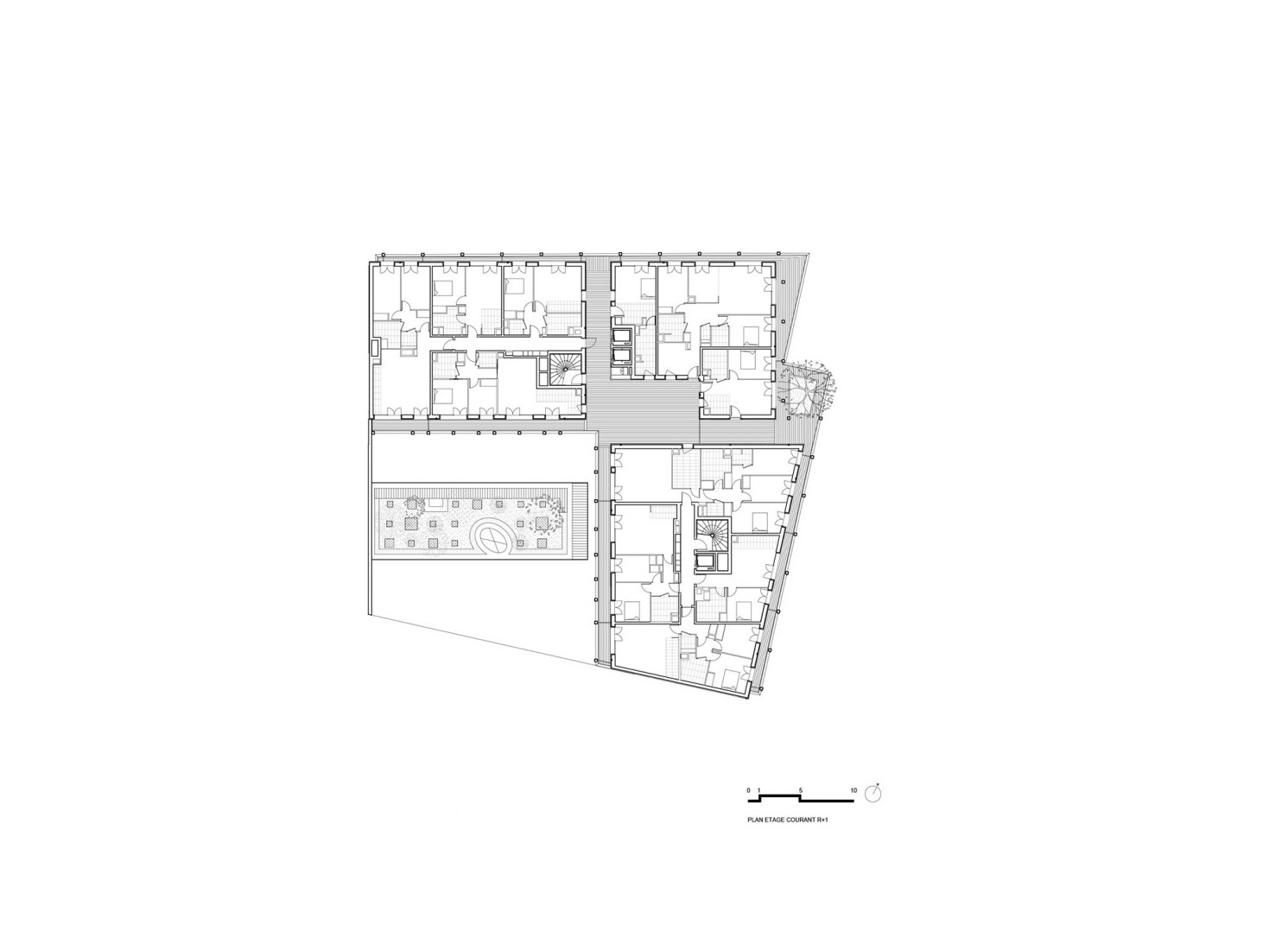 First floor plan. Etoffes de Tolbiac by Vincent Parreira-AAVP.