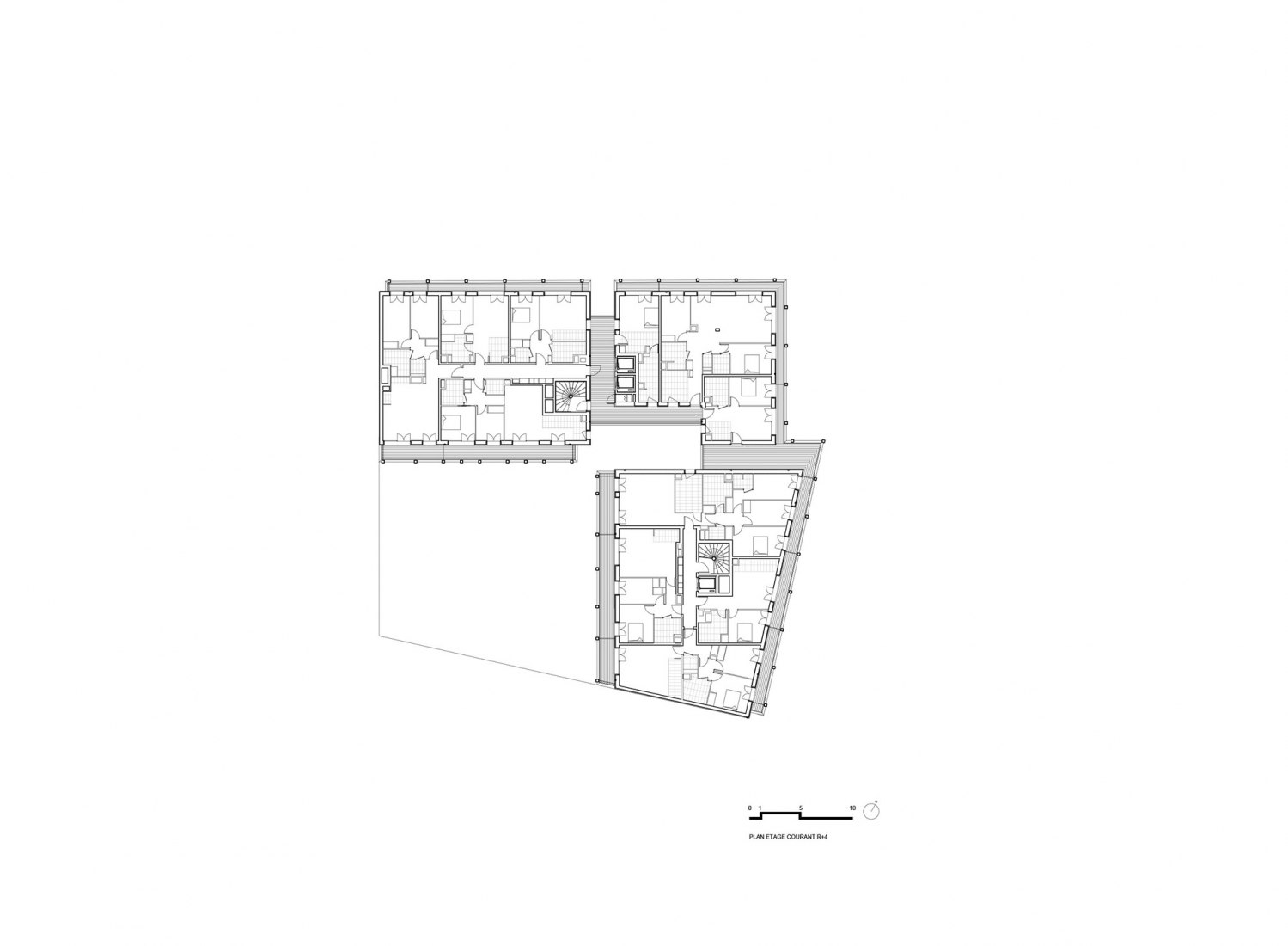 Fourth floor plan. Etoffes de Tolbiac by Vincent Parreira-AAVP.