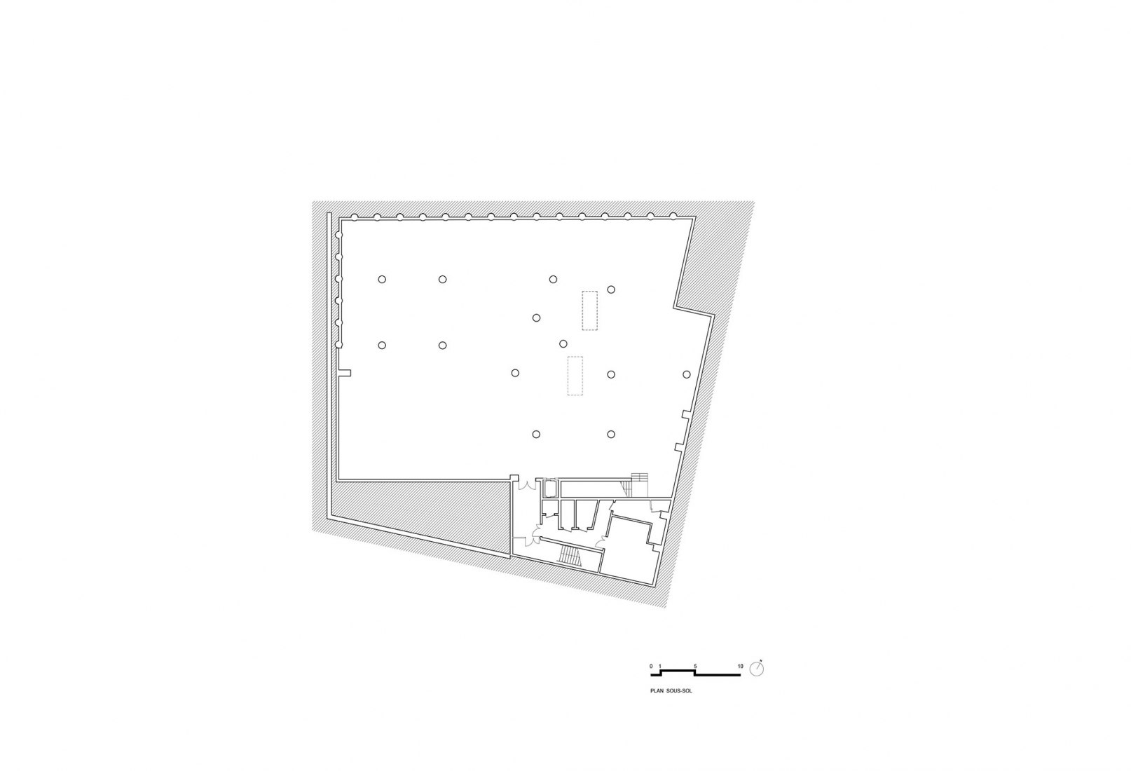 Basement floor plan. Etoffes de Tolbiac by Vincent Parreira-AAVP.