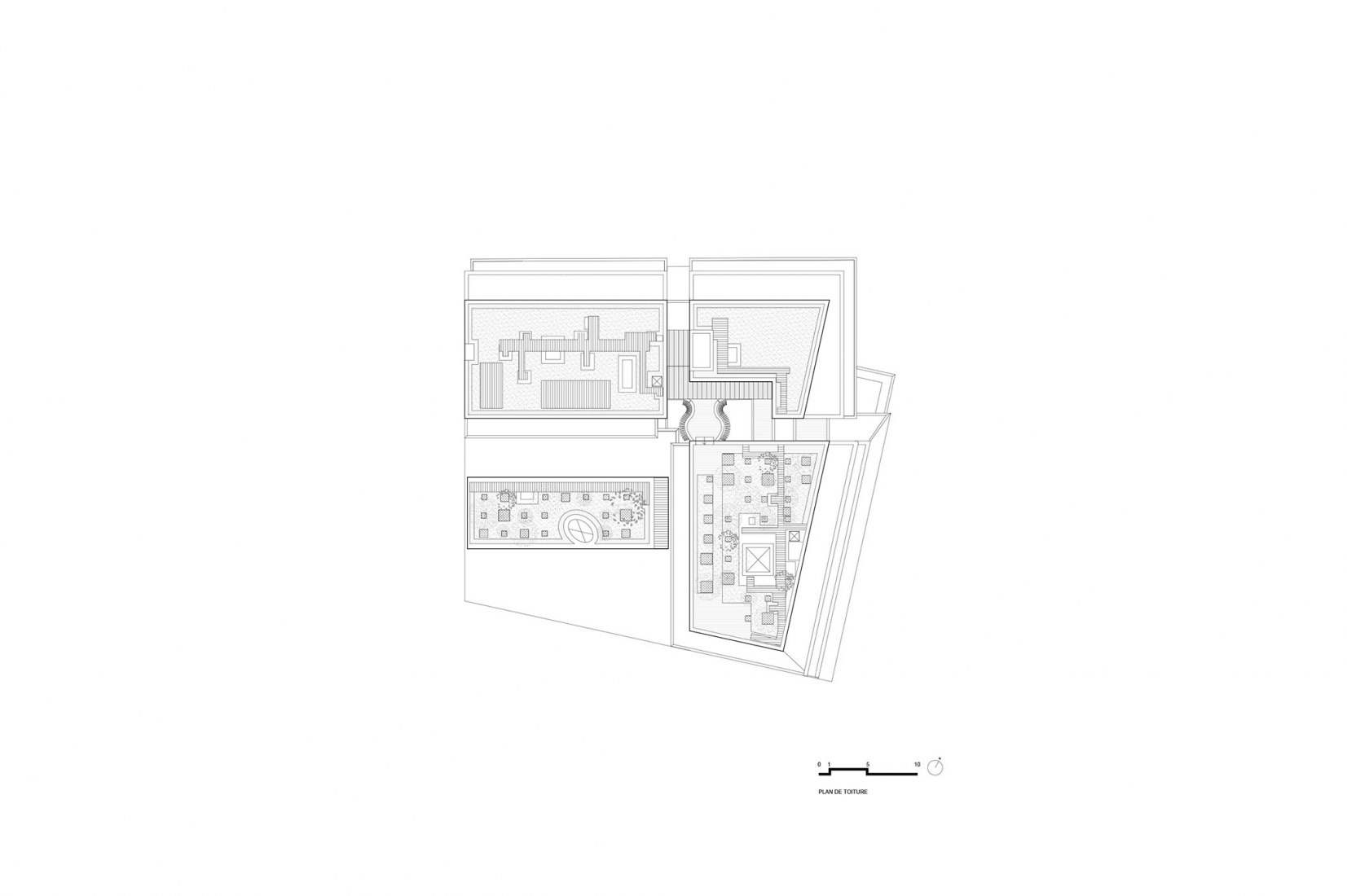 Roof plan. Etoffes de Tolbiac by Vincent Parreira-AAVP.