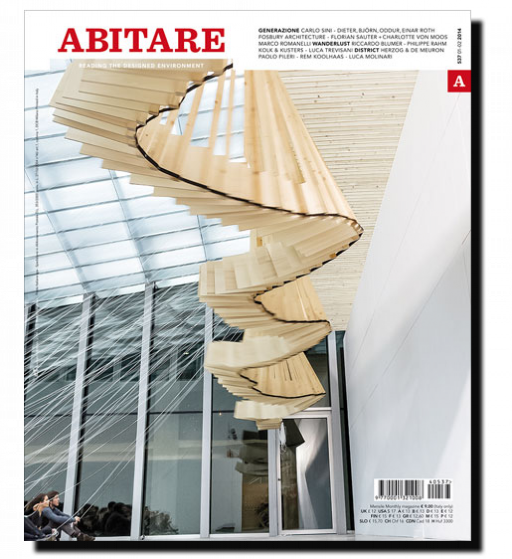 Portada. Abitare 537. Atelier Orizzontale, Curso de Riccardo Blumer en la Academia di Architettura di Mendrisio-USI (foto de Luca Santiago Mora).