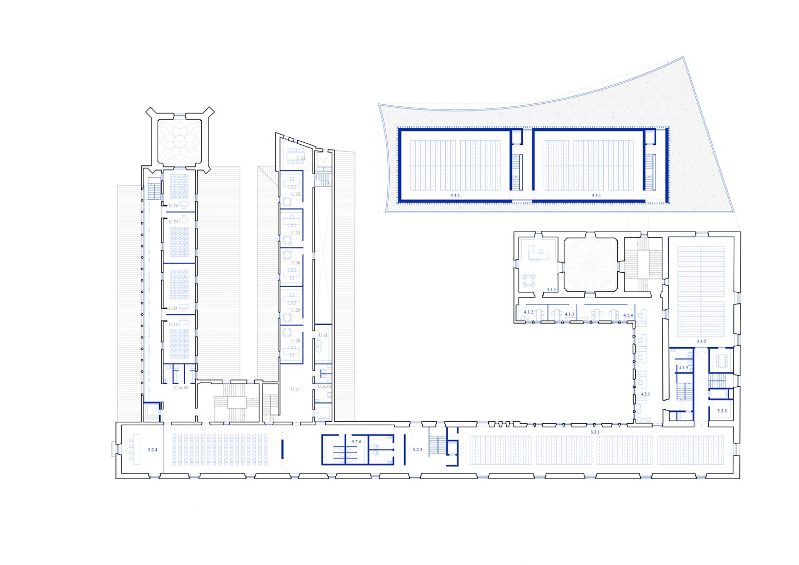 Planta segunda. Archivo Histórico Provincial de Burgos por ABLM Arquitectos + ATELIER 62.