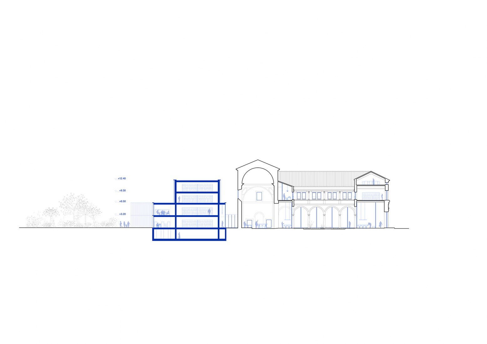 Sección DD'. Archivo Histórico Provincial de Burgos por ABLM Arquitectos + ATELIER 62.
