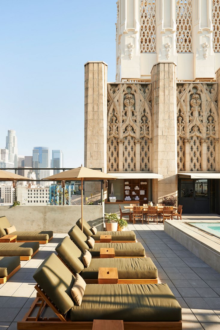 Upstairs pool area. Ace Hotel Downtown LA by Commune Design. Photograph © Spencer Lowell, courtesy of Commune Design