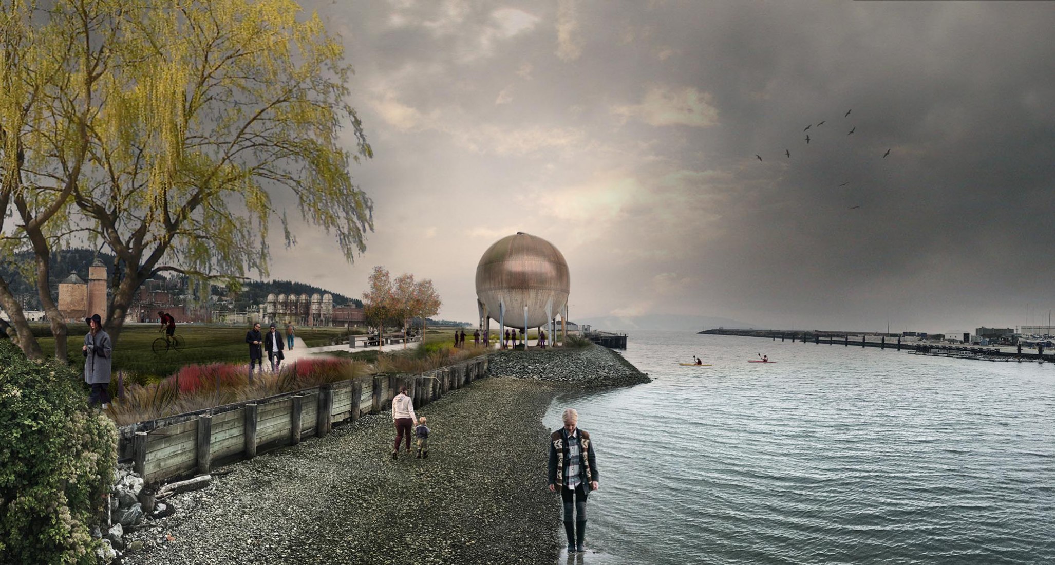 Rendering. “Waypoint” at Waypoint Park by Mutuus Studio.