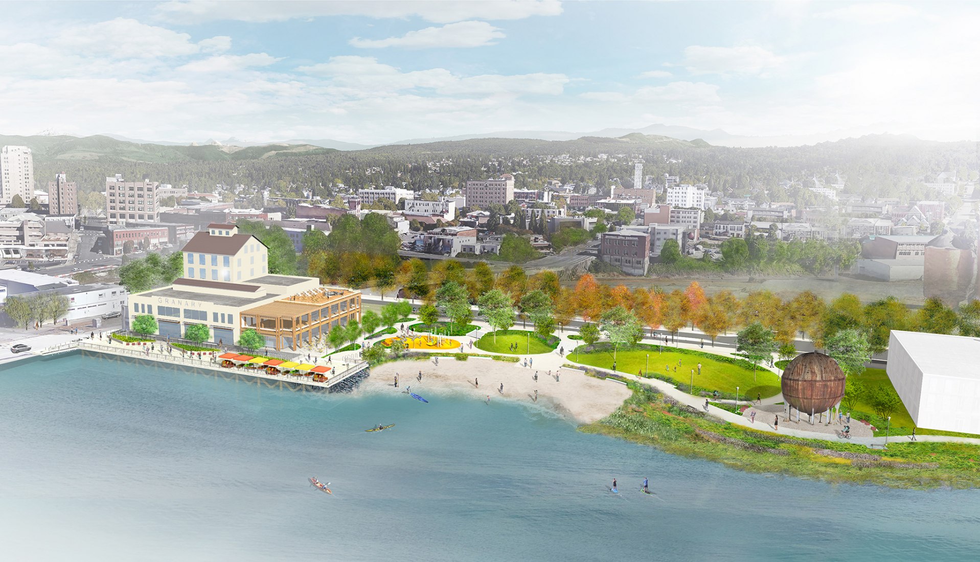 Overview rendering. “Waypoint” at Waypoint Park by Mutuus Studio.
