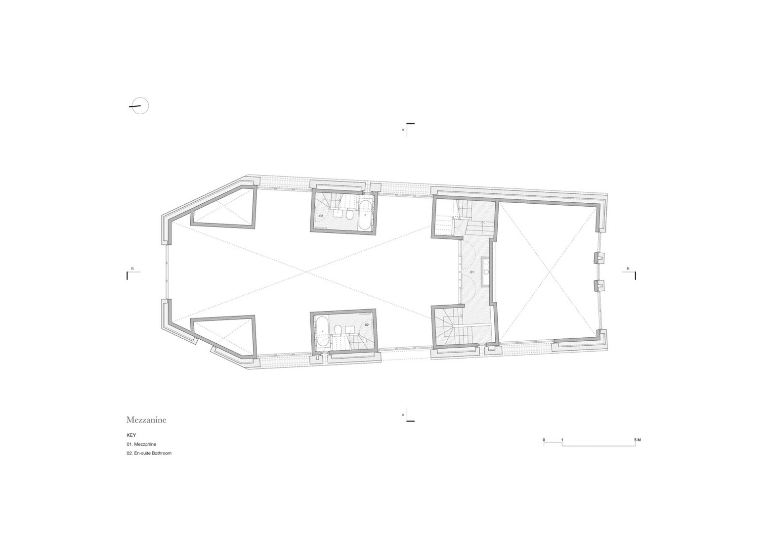 Mezzanine Plan. Nithurst Farm by Adam Richards Architects
