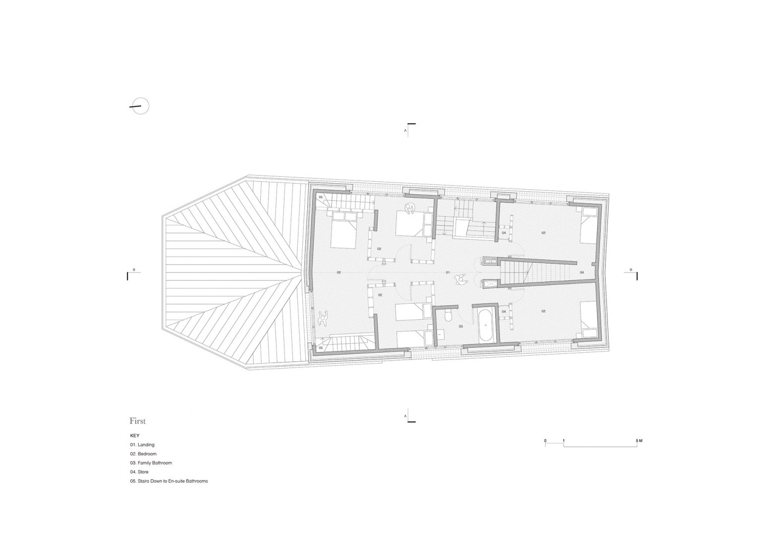 First floor Plan. Nithurst Farm by Adam Richards Architects