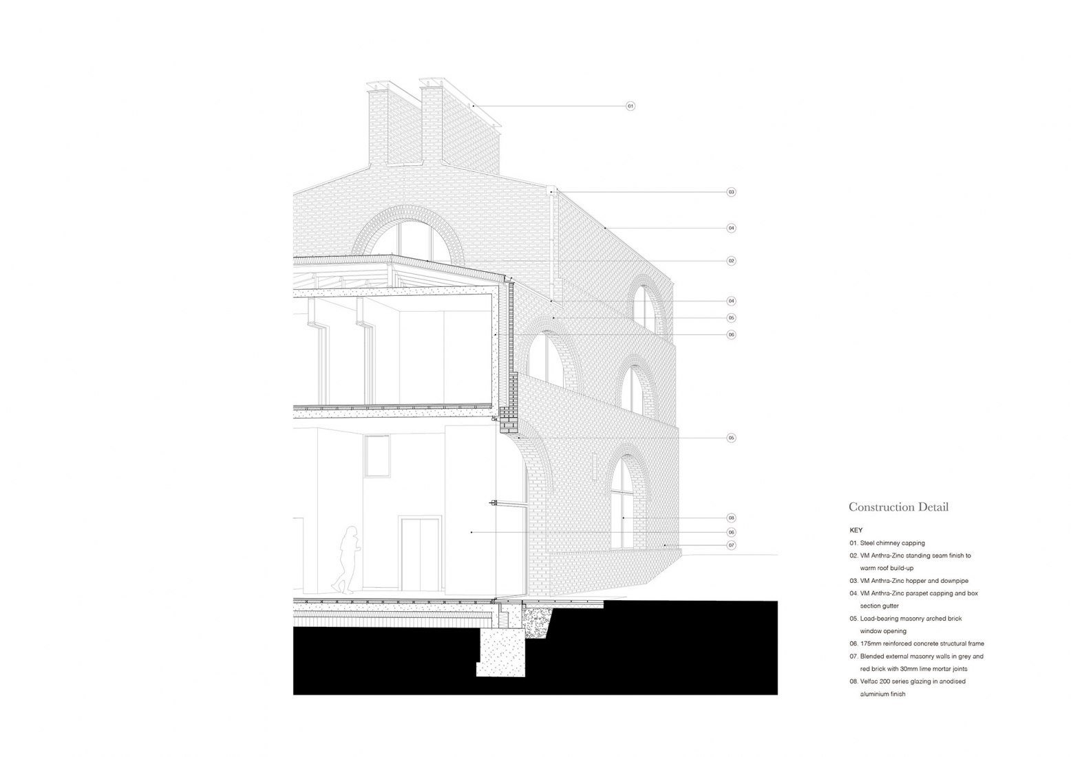 Construction detail. Nithurst Farm by Adam Richards Architects