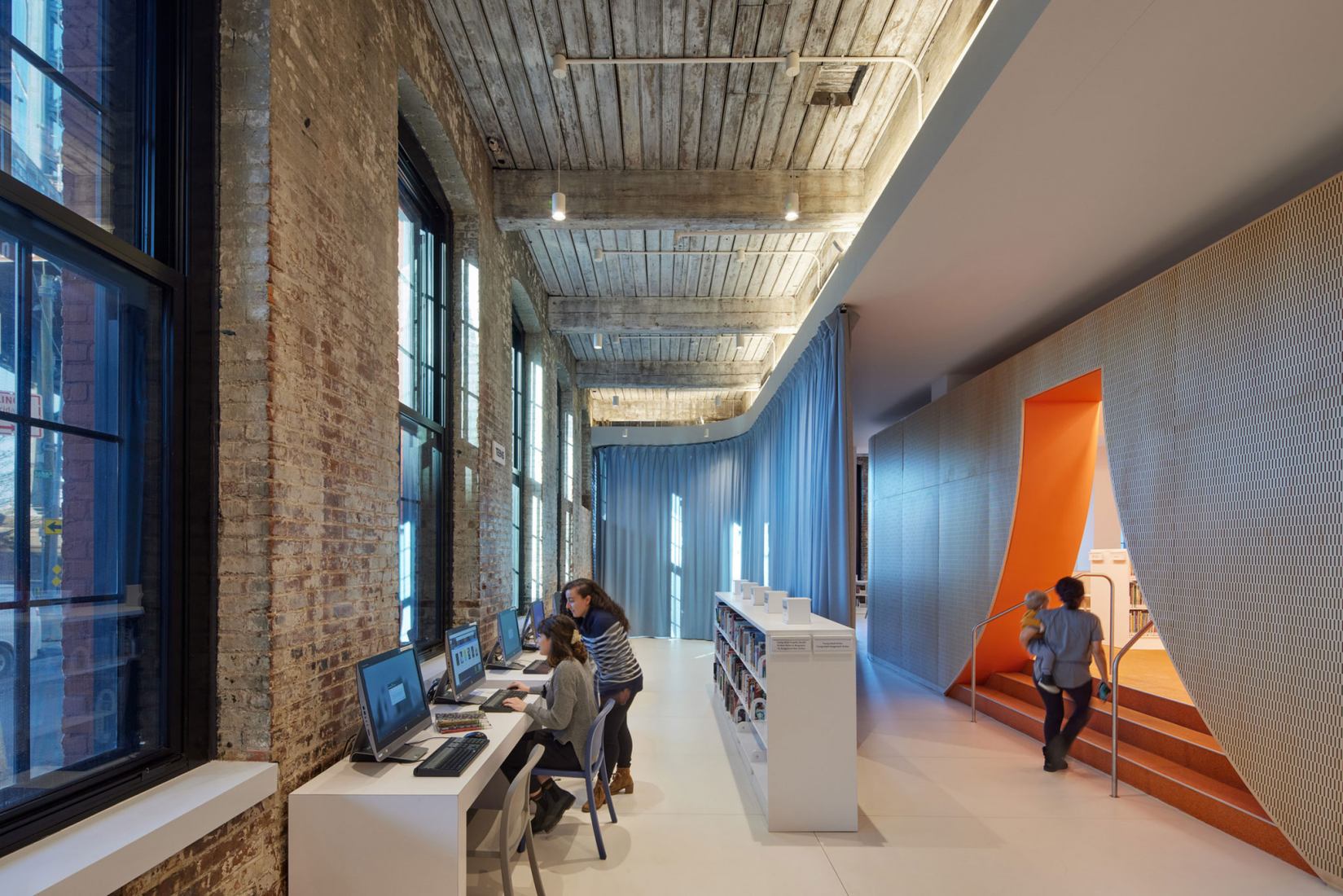 Adams Street Library by WORKac. Photography by Bruce Damonte.