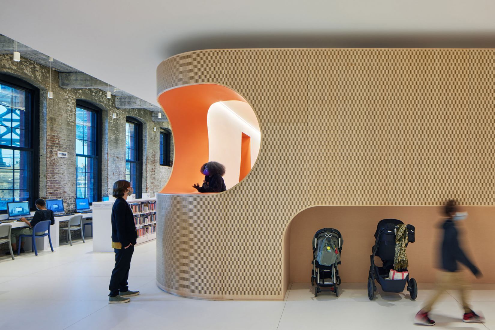 Adams Street Library by WORKac. Photography by Bruce Damonte.