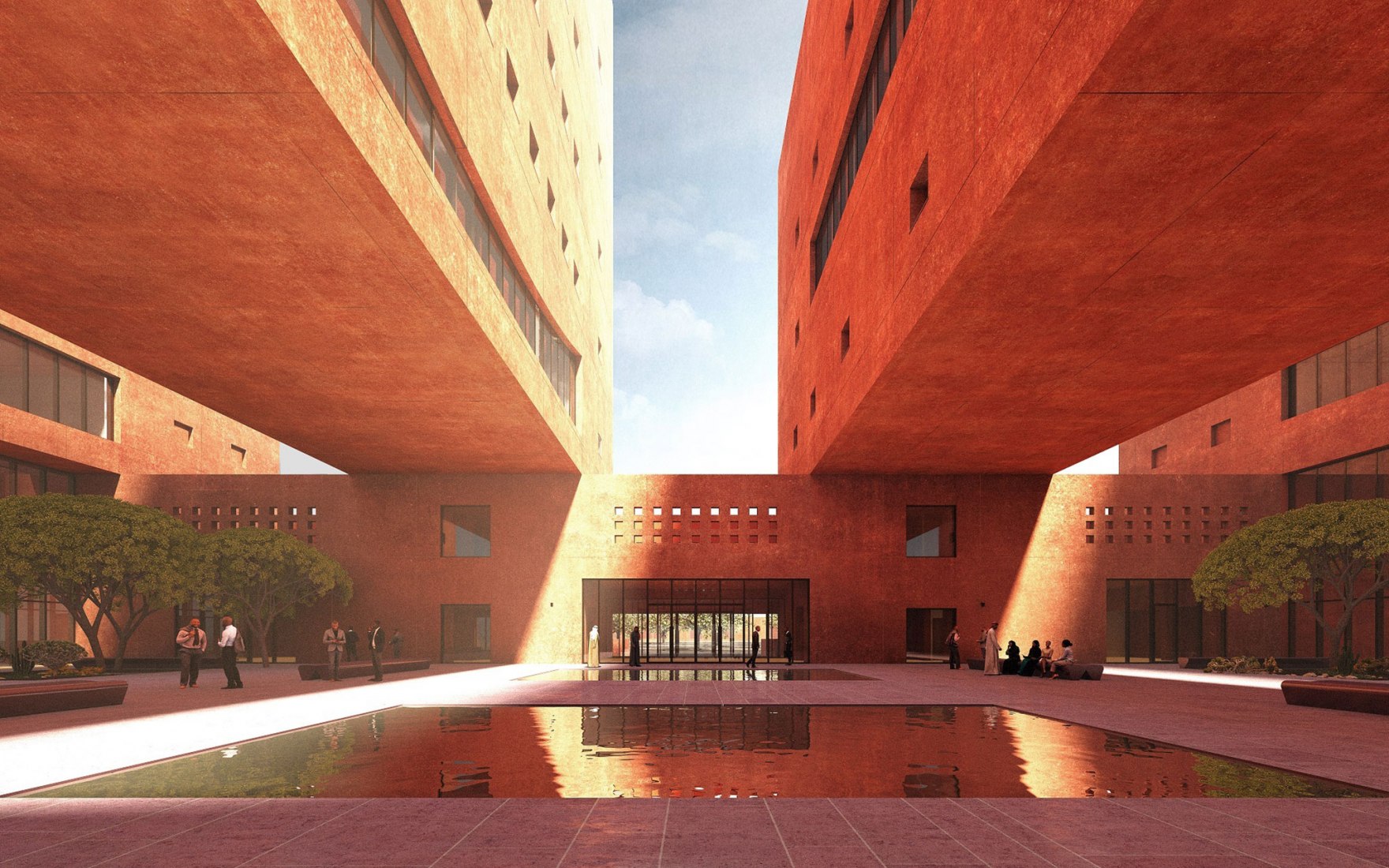 Visualización de patio. Instituto de África por Adjaye Associates 