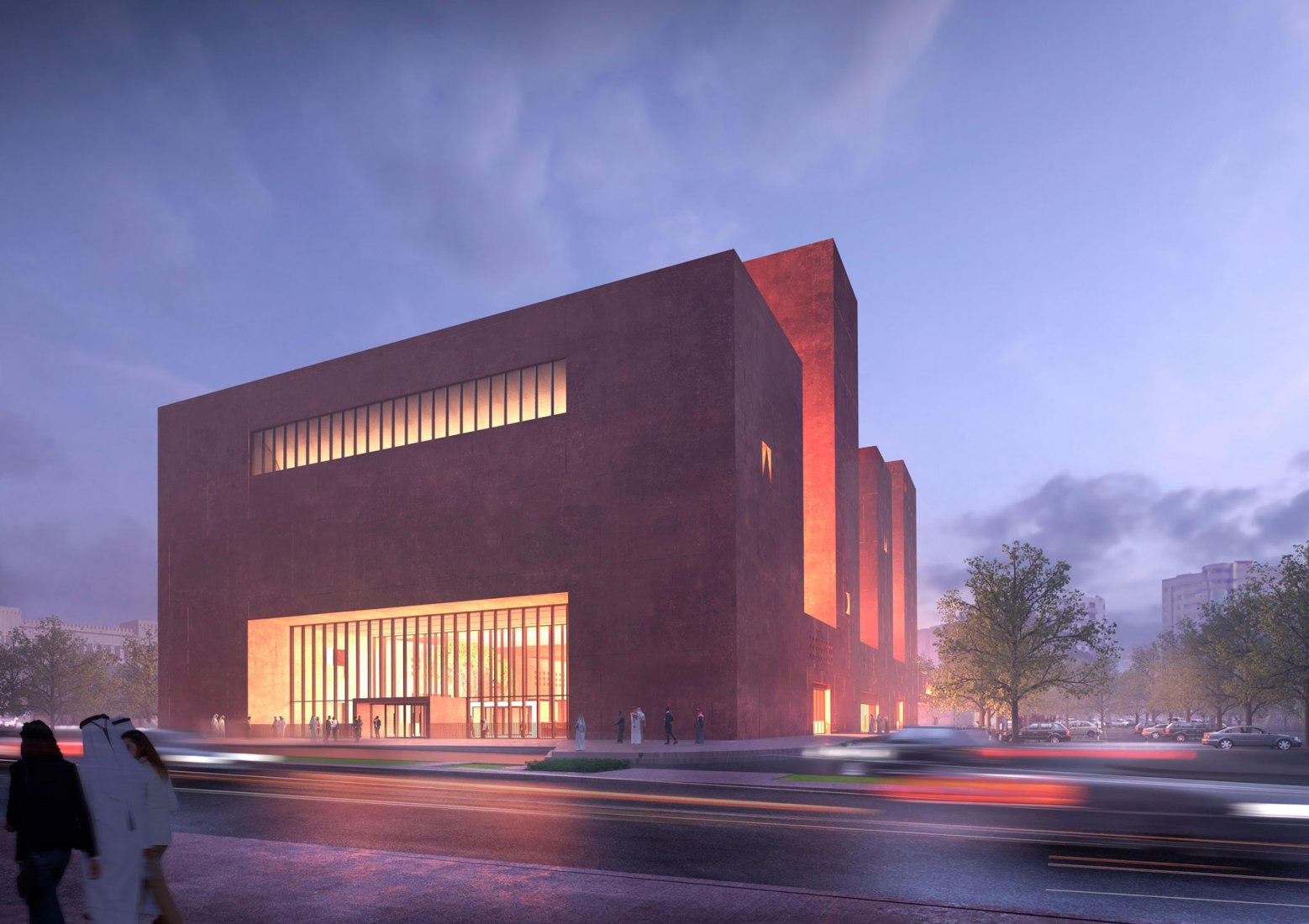 Visualización nocturna. Instituto de África por Adjaye Associates 