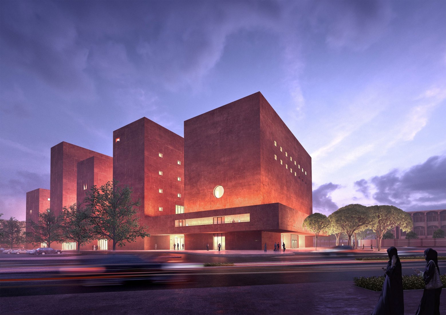 Visualización nocturna. Instituto de África por Adjaye Associates 
