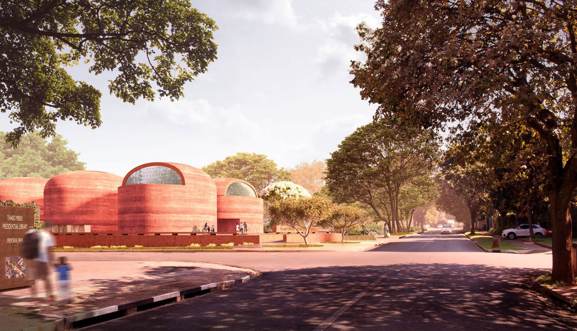 Visualización. Biblioteca Presidencial Thabo Mbeki en Johannesburgo por Adjaye Associates