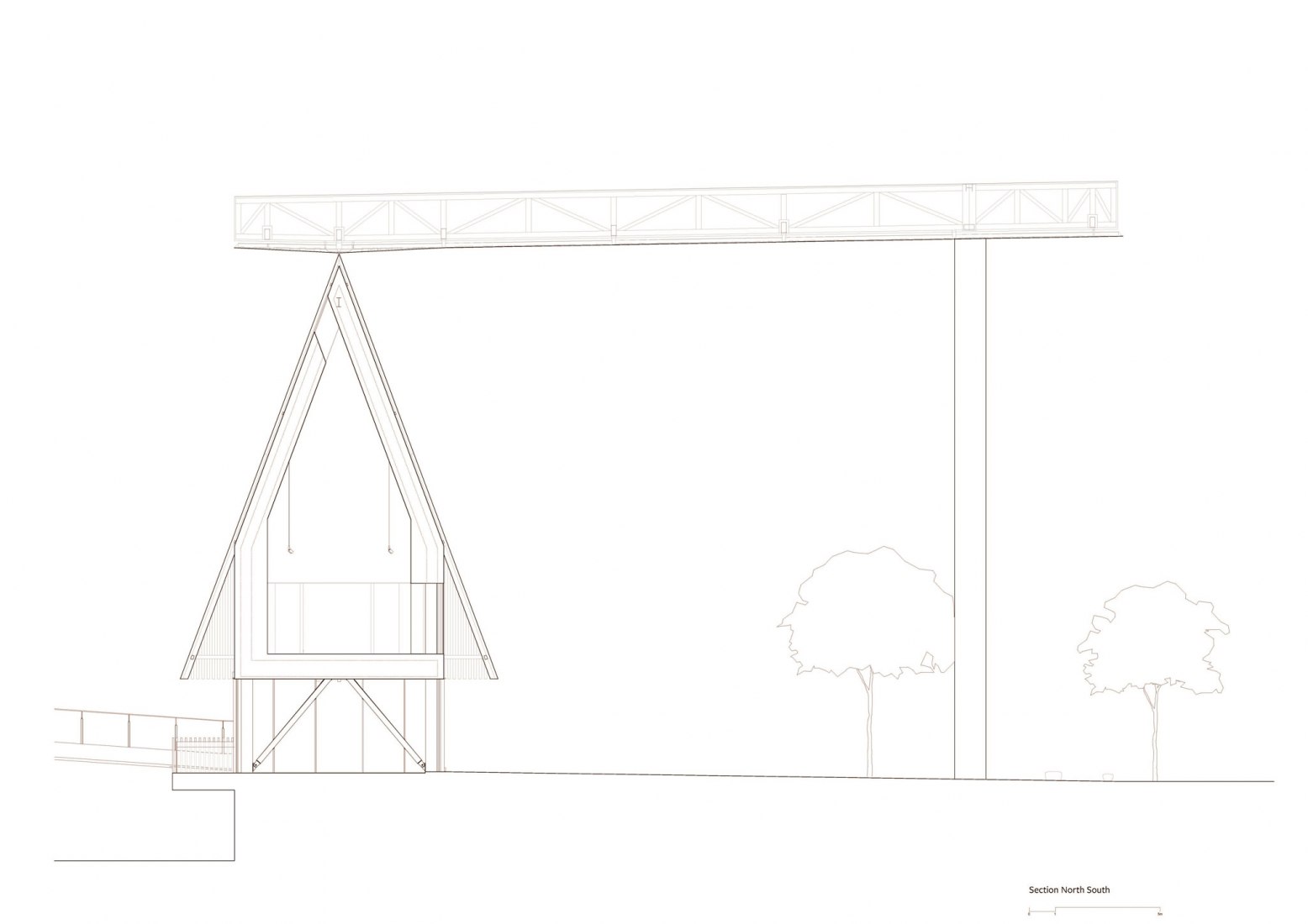 North South Section. George Street Plaza & Community Building by Adjaye Associates.