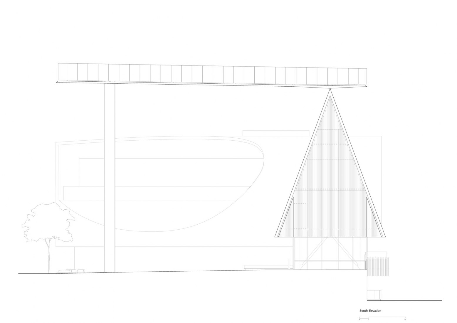 South elevation. George Street Plaza & Community Building by Adjaye Associates.