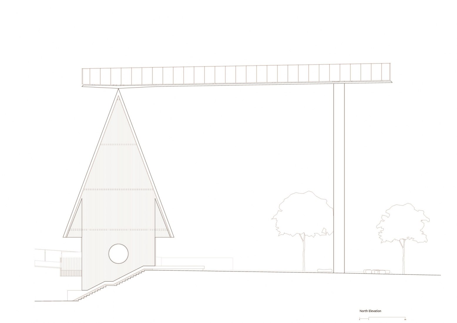 North elevation. George Street Plaza & Community Building by Adjaye Associates.