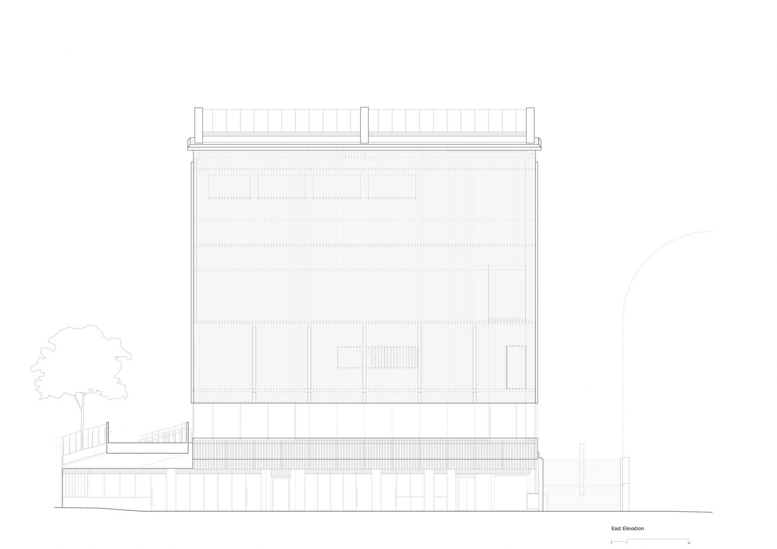 East elevation. George Street Plaza & Community Building by Adjaye Associates.