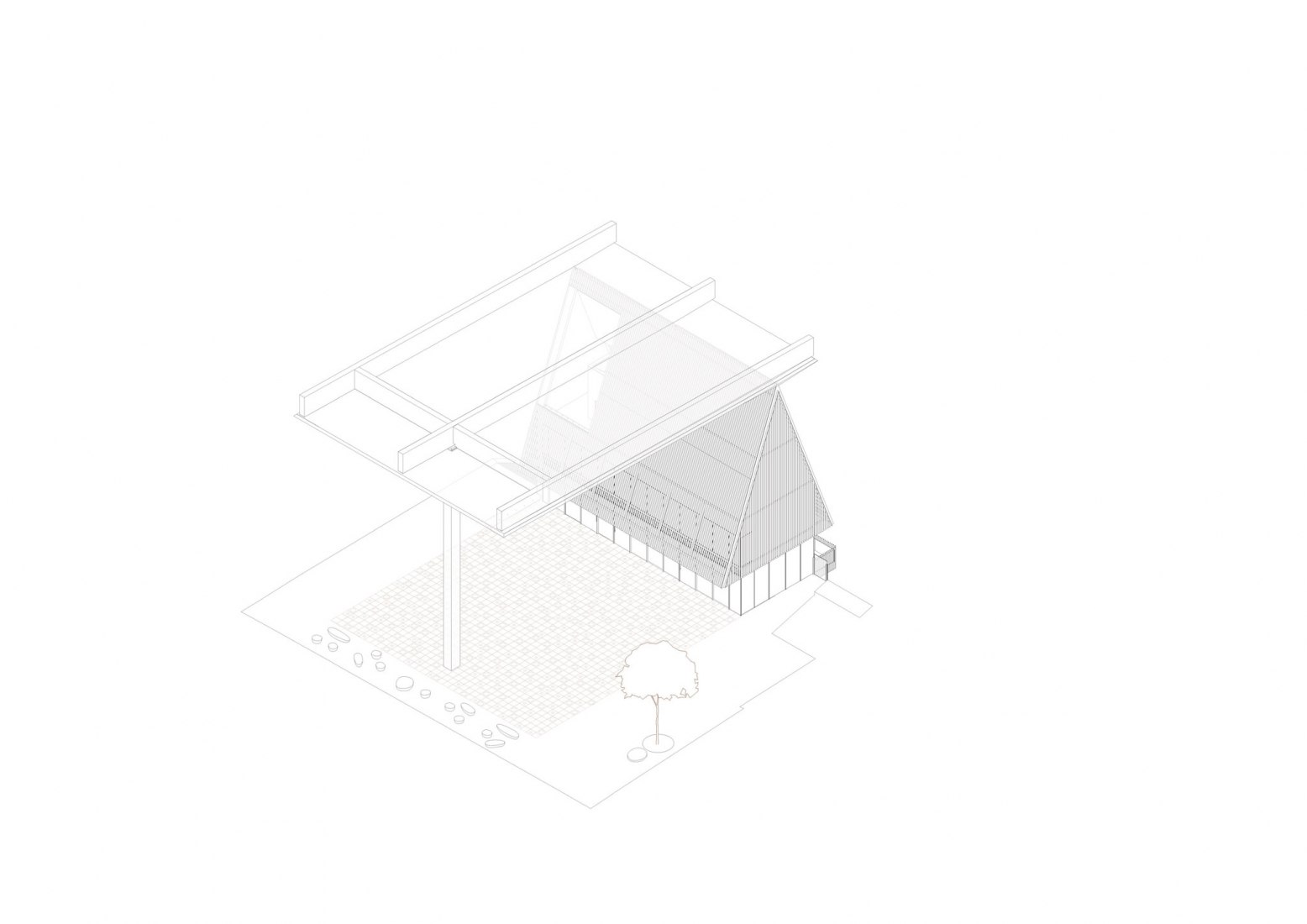 Axonometric. George Street Plaza & Community Building by Adjaye Associates.